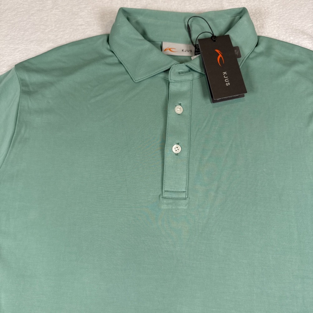 NWT KJUS Polo Shirt XL 50 Comfort Fit Modal Extreme Soft Green Golf Performance